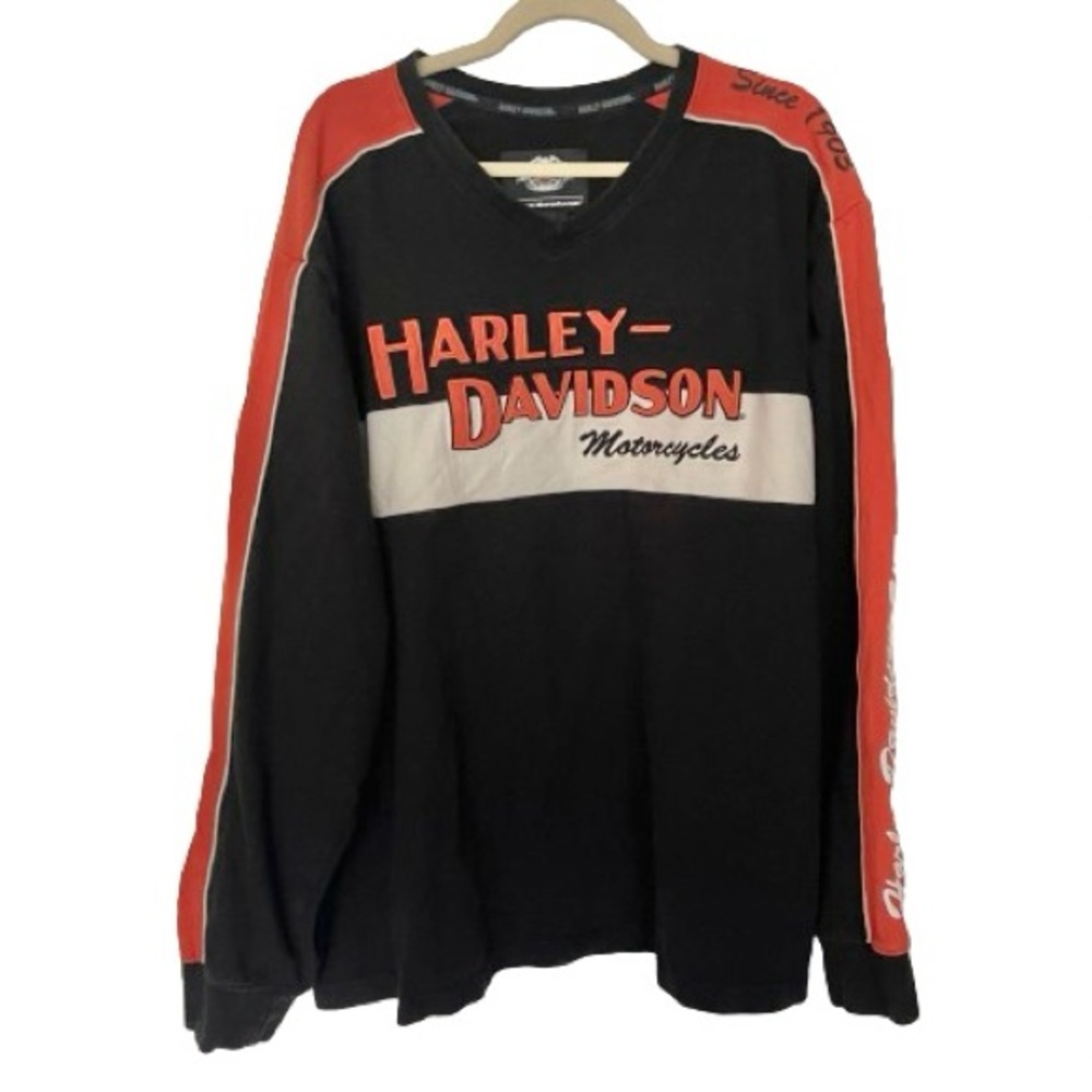 Harley Davidson Embroidered EmbossedโLong Sleeve Jersey Size 3X